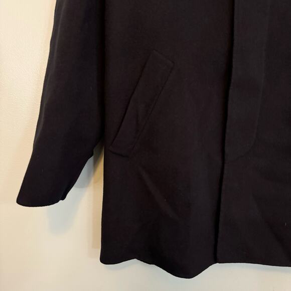 Pal Zileri Coat Mens XL Navy Blue Cashmere Trench Hidden Button Overcoat Jacket - Picture 4 of 11